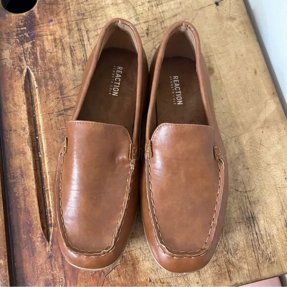Kenneth Cole Reaction Brown Faux Leather Loafers Men's 5 Great Used Condition - Picture 6 of 10